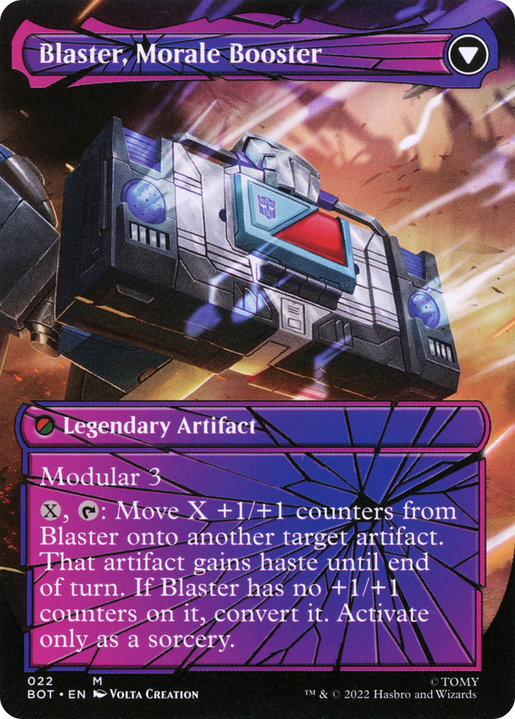 Blaster, Combat DJ (Shattered Glass) (BOT-022) - Transformers: (convertdfc, shatteredglass) (Borderless)