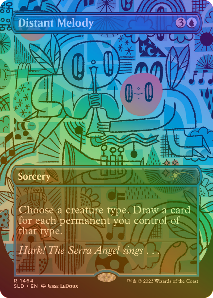 Distant Melody (1464) (Rainbow Foil) (SLD-1464) - Secret Lair Drop (Borderless) Foil