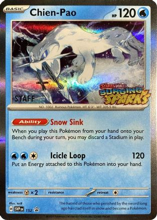 Chien-Pao - 152 (Staff) 152 - SV Scarlet & Violet Promo Cards Holofoil
