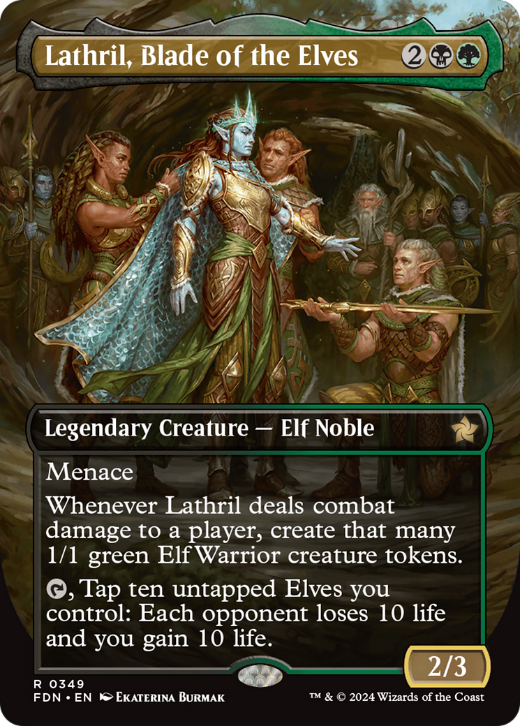 Lathril, Blade of the Elves (Borderless) (FDN-349) - Foundations (Borderless)