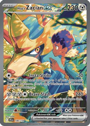 Hop's Zacian ex - 186/159 186 - SV09 Journey Together Holofoil
