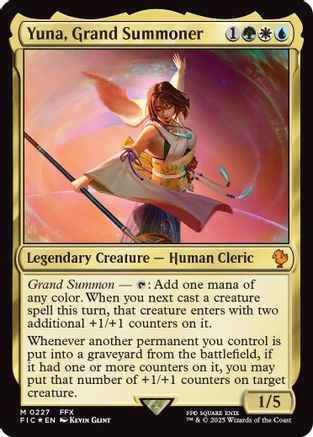 Yuna, Grand Summoner (Surge Foil) (FIC-227) - Commander: FINAL FANTASY Foil
