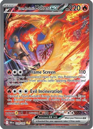 Team Rocket's Moltres ex - 229/182 229 - SV10 Destined Rivals Holofoil