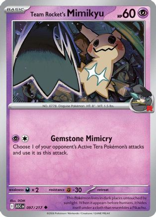 Team Rocket's Mimikyu - 097/217 97 - ME Ascended Heroes Reverse Holofoil