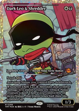 Dark Leo & Shredder (Showcase) (Fracture Foil) (TMT-299) - Teenage Mutant Ninja Turtles Foil