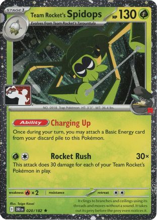 Team Rocket's Spidops - 020/182 (Cosmos Holo) 20 - Prize Pack Series Cards Holofoil