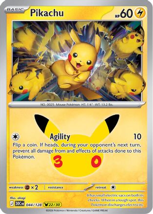 Pikachu - 044/128 44 - ME 30th Celebration Holofoil