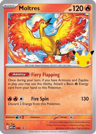 Moltres - 096 (30th Celebration) 96 - ME Mega Evolution Promo Holofoil