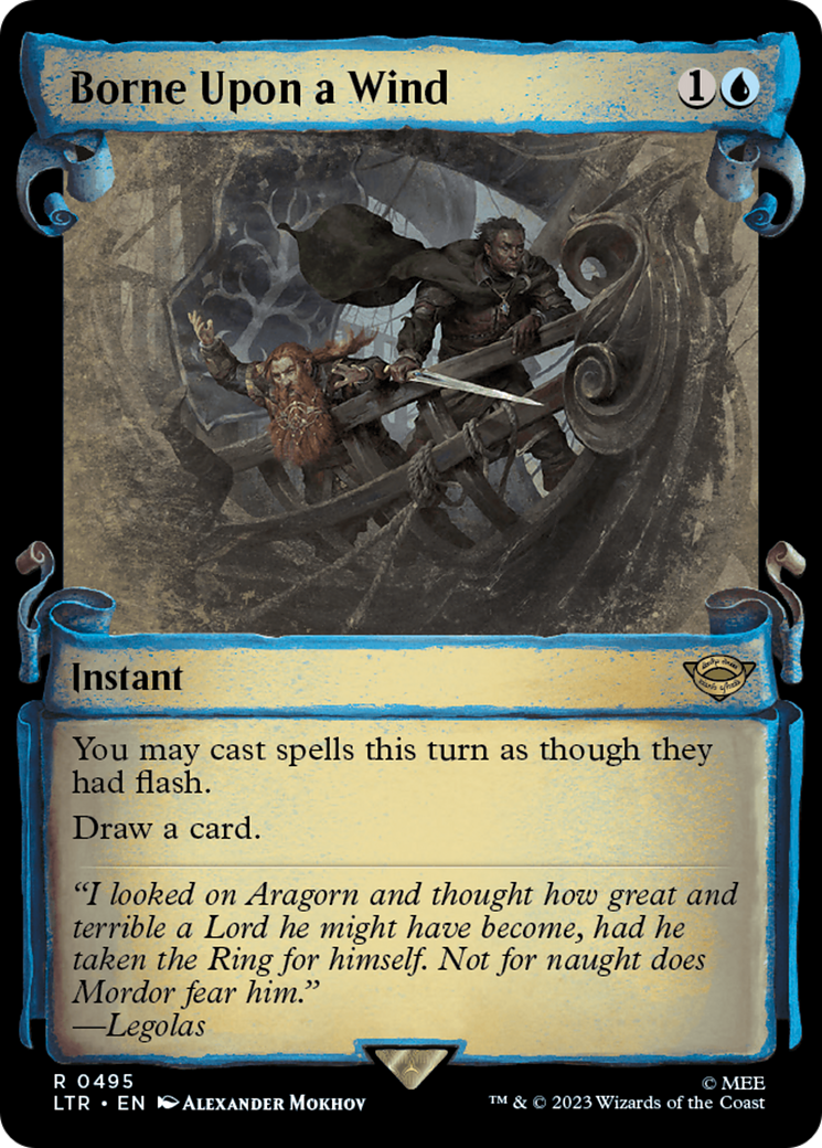 Borne Upon a Wind (Showcase Scrolls) (LTR-495) - The Lord of the Rings: Tales of Middle-earth: (Showcase) Foil