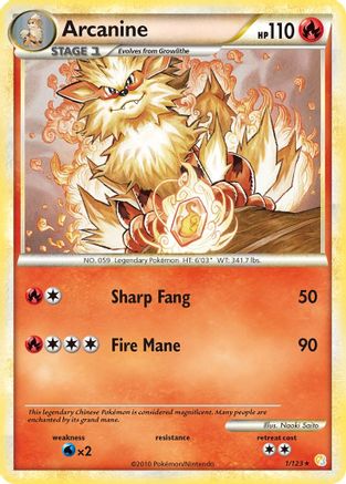 Arcanine/123 - HeartGold SoulSilver Reverse Holofoil