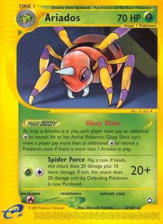 Ariados/147 - Aquapolis Reverse Holofoil