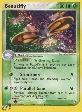 Beautifly 2/109 - Ruby and Sapphire Reverse Holofoil