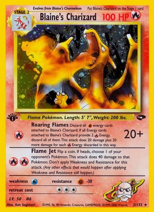 Blaine's Charizard/132 - Gym Challenge Unlimited Holofoil