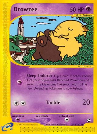 Drowzee (74a) 74a/147 - Aquapolis Reverse Holofoil