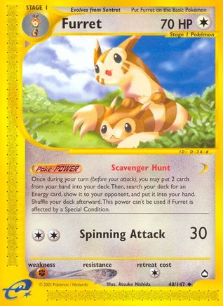 Furret/147 - Aquapolis Reverse Holofoil