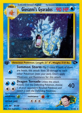Giovanni's Gyarados/132 - Gym Challenge Unlimited Holofoil