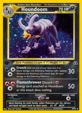 Houndoom (4)/75 - Neo Discovery 1st Edition Holofoil