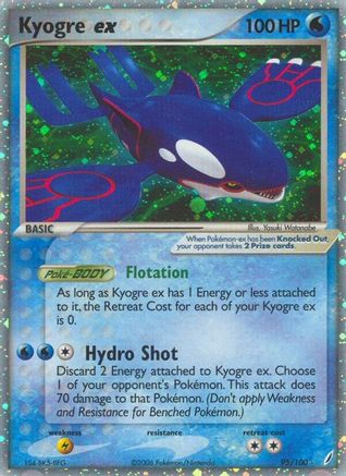 Kyogre ex/100 - Crystal Guardians Holofoil