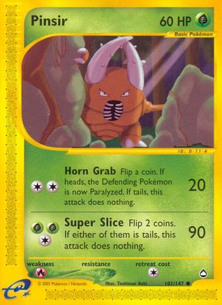 Pinsir/147 - Aquapolis Reverse Holofoil