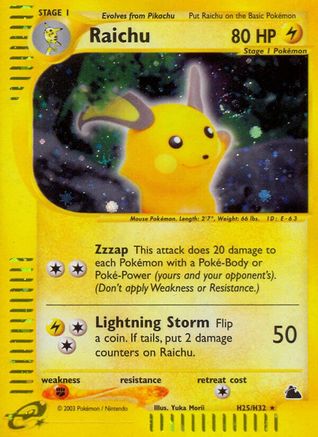 Raichu (H25)/144 - Skyridge Holofoil