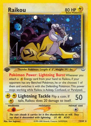 Raikou (13)/64 - Neo Revelation 1st Edition Holofoil