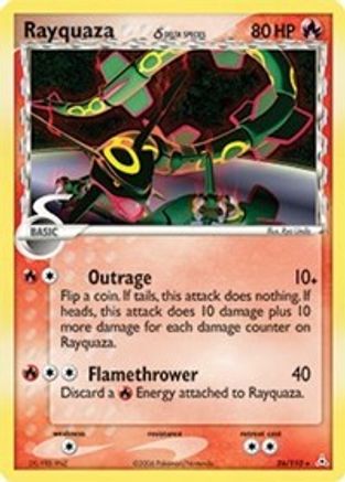 Rayquaza - 026/110 (Delta Species)/110 - Holon Phantoms Reverse Holofoil