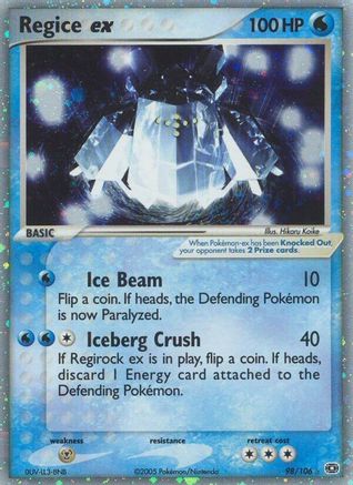 Regice ex/106 - Emerald Holofoil