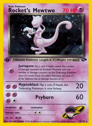 Rocket's Mewtwo/132 - Gym Challenge Unlimited Holofoil