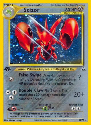 Scizor (10)/75 - Neo Discovery 1st Edition Holofoil