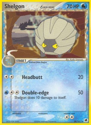 Shelgon (Delta Species)/101 - Dragon Frontiers Reverse Holofoil