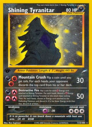 Shining Tyranitar/105 - Neo Destiny Unlimited Holofoil