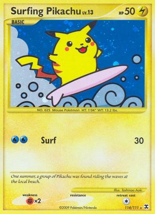 Surfing Pikachu/111 - Rising Rivals Holofoil