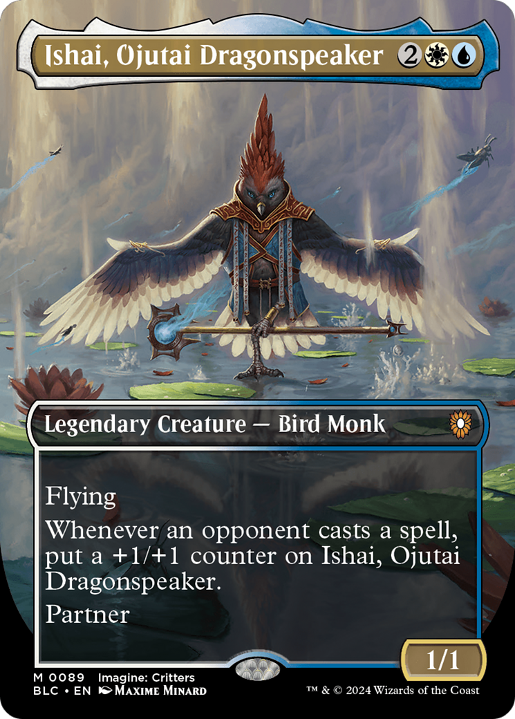 Ishai, Ojutai Dragonspeaker (Borderless) (BLC-089) - Bloomburrow Commander (Borderless)