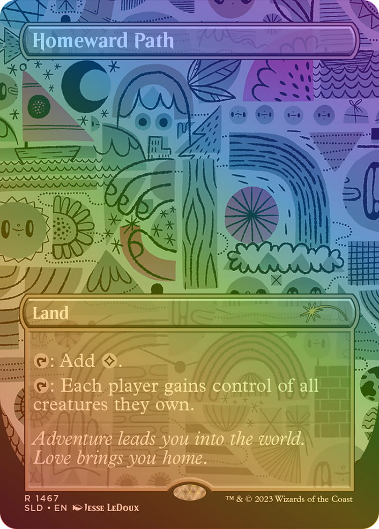 Homeward Path (1467) (Rainbow Foil) (SLD-1467) - Secret Lair Drop (Borderless) Foil