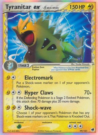 Tyranitar ex (Delta Species)/101 - Dragon Frontiers Holofoil
