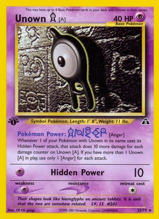 Unown [A] (33)/75 - Neo Discovery Unlimited