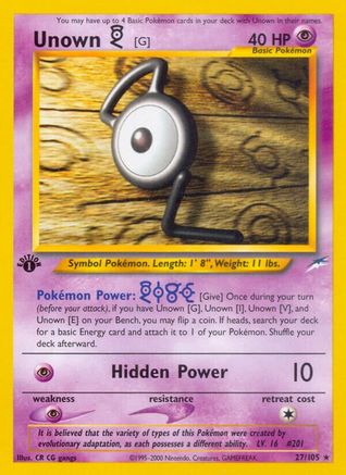 Unown [G]/105 - Neo Destiny 1st Edition