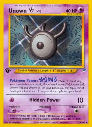 Unown [W]/105 - Neo Destiny 1st Edition