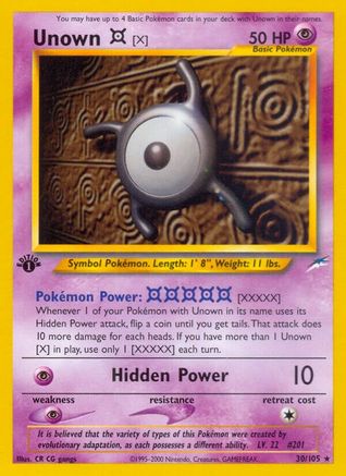 Unown [X]/105 - Neo Destiny Unlimited