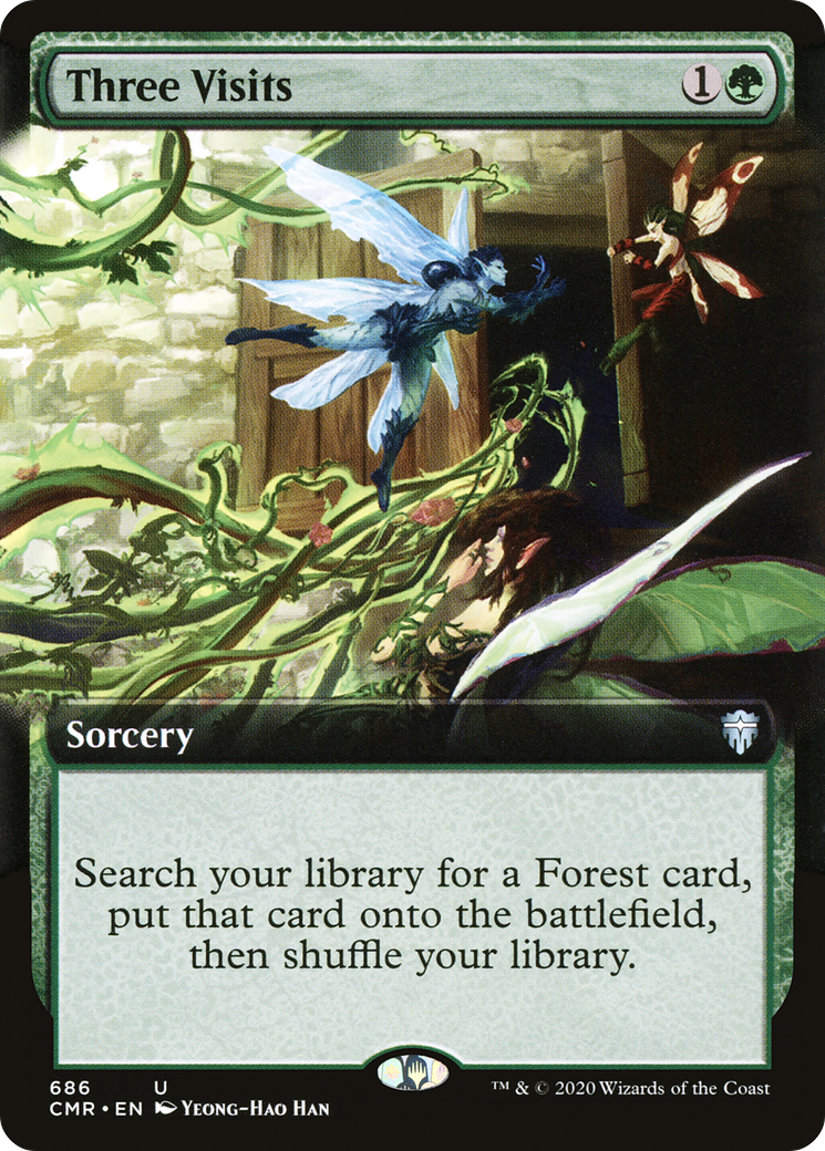 Three Visits (Extended Art) (CMR-686) - Commander Legends: (Extended Art)