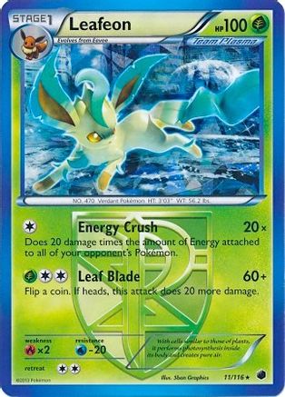 Leafeon - 11/116 (BW Plasma Freeze) - Deck Exclusives Holofoil