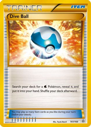 Dive Ball (161 Secret Rare)/160 - XY  Primal Clash Holofoil