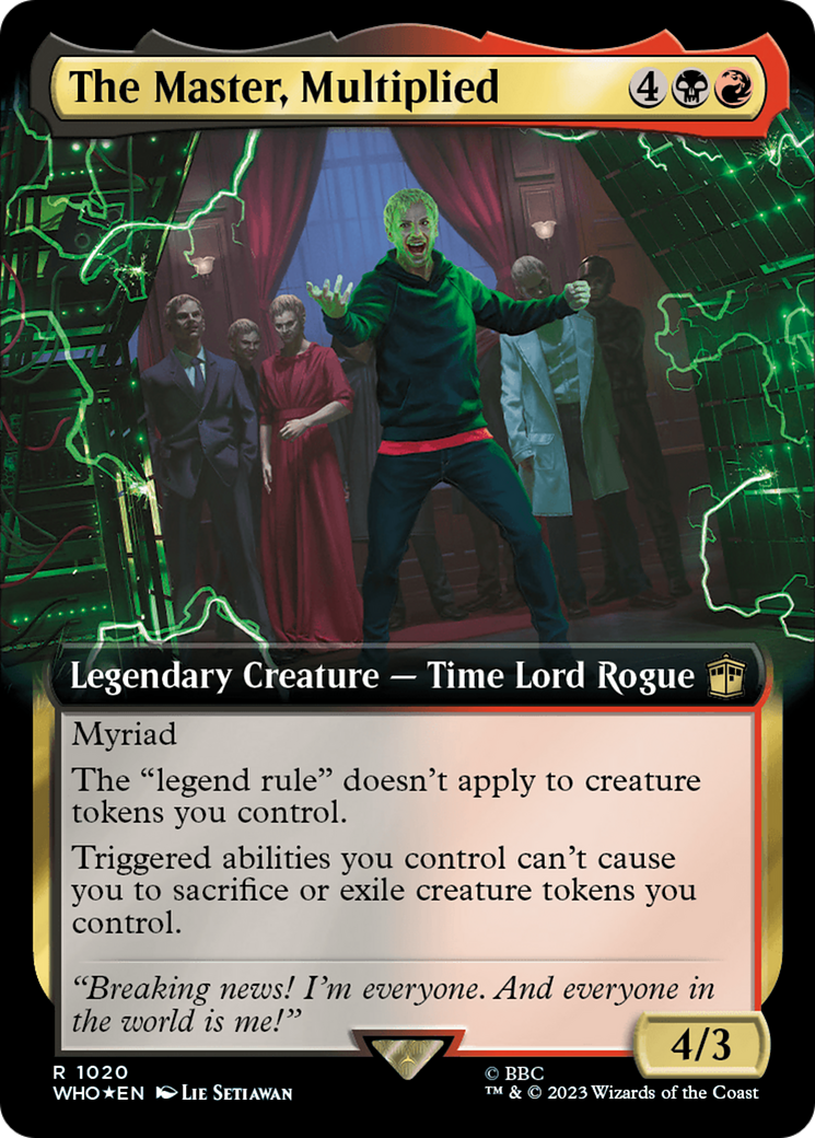 The Master, Multiplied (Extended Art) (Surge Foil) (WHO-1020) - Doctor Who: (Extended Art) Foil