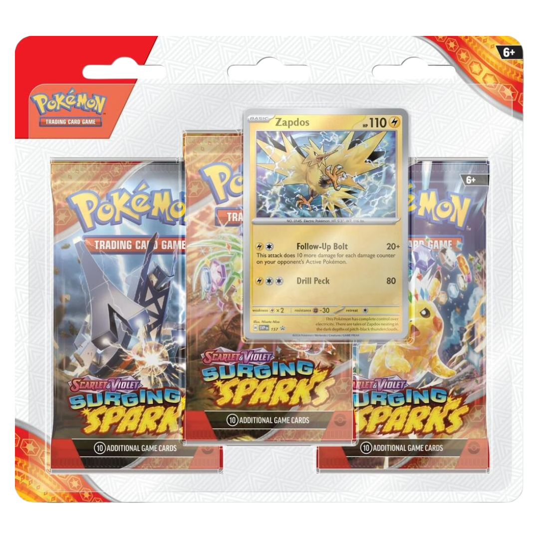 Surging Sparks 3 Pack Blisters [Zapdos]