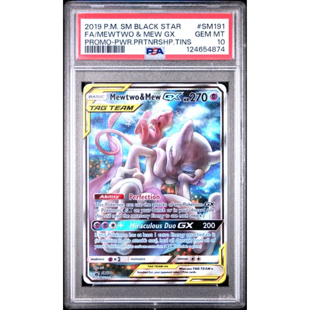 Mewtwo & Mew GX Black Star Promo #SM191 PSA 10