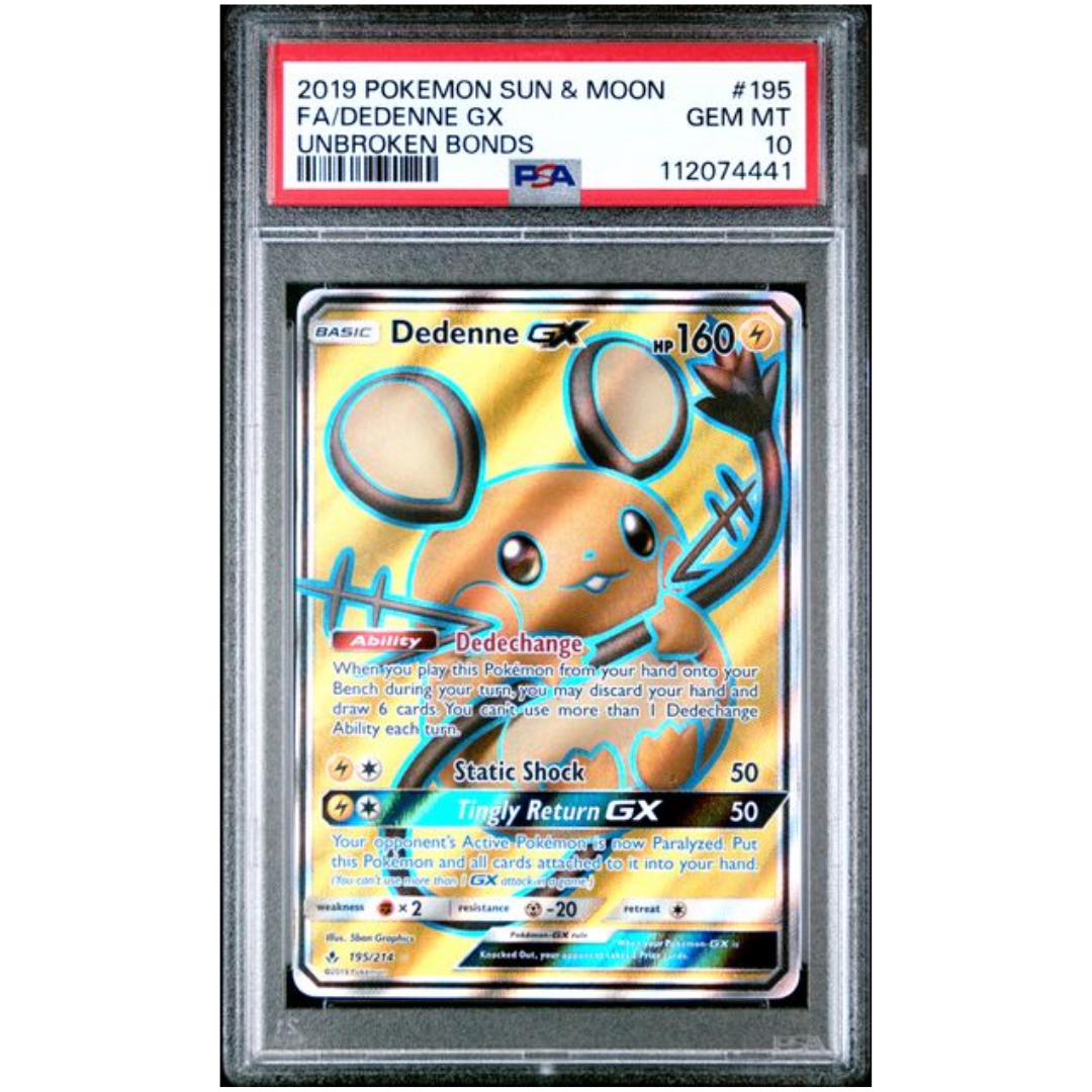 Dedenne GX Unbroken Bonds #195 PSA 10