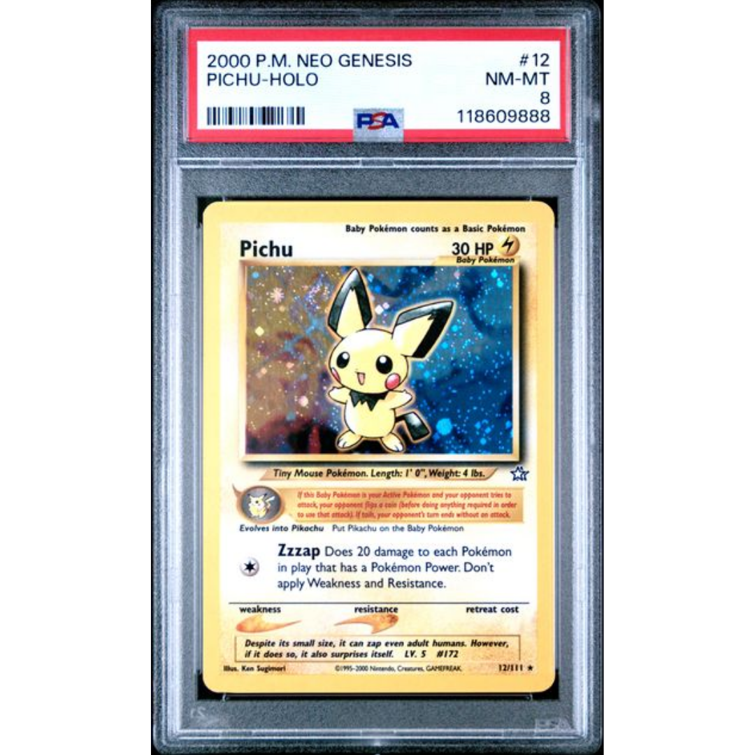 Pichu Holo Neo Genesis #12 PSA 8