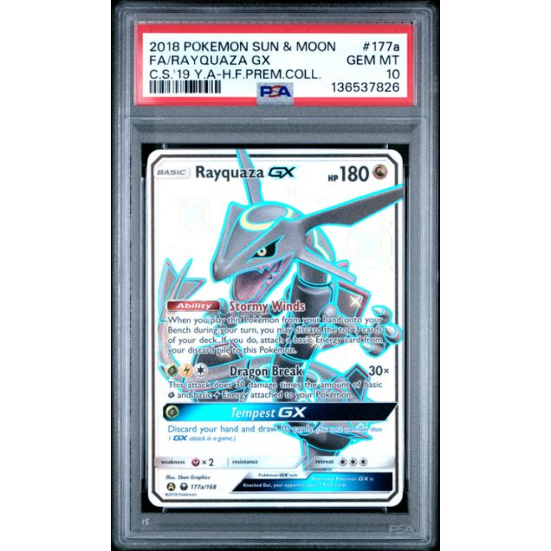 Rayquaza GX Celestial Storm #177a PSA 10