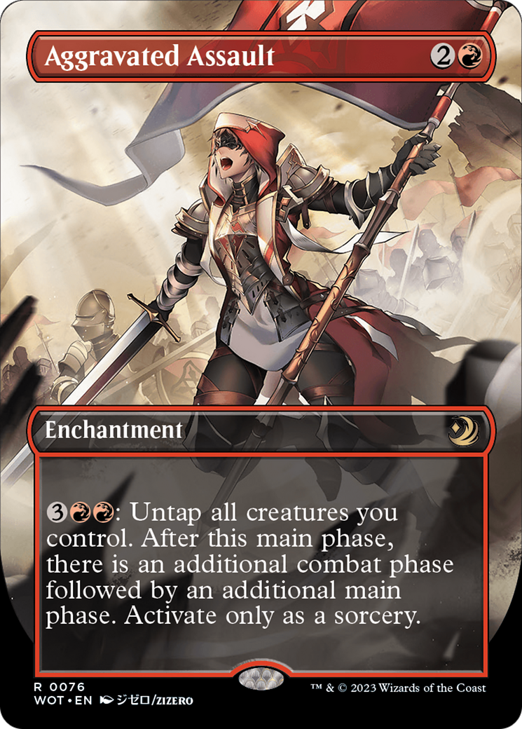 Aggravated Assault (Anime Borderless) (WOT-076) - Wilds of Eldraine: Enchanting Tales (Borderless) Foil
