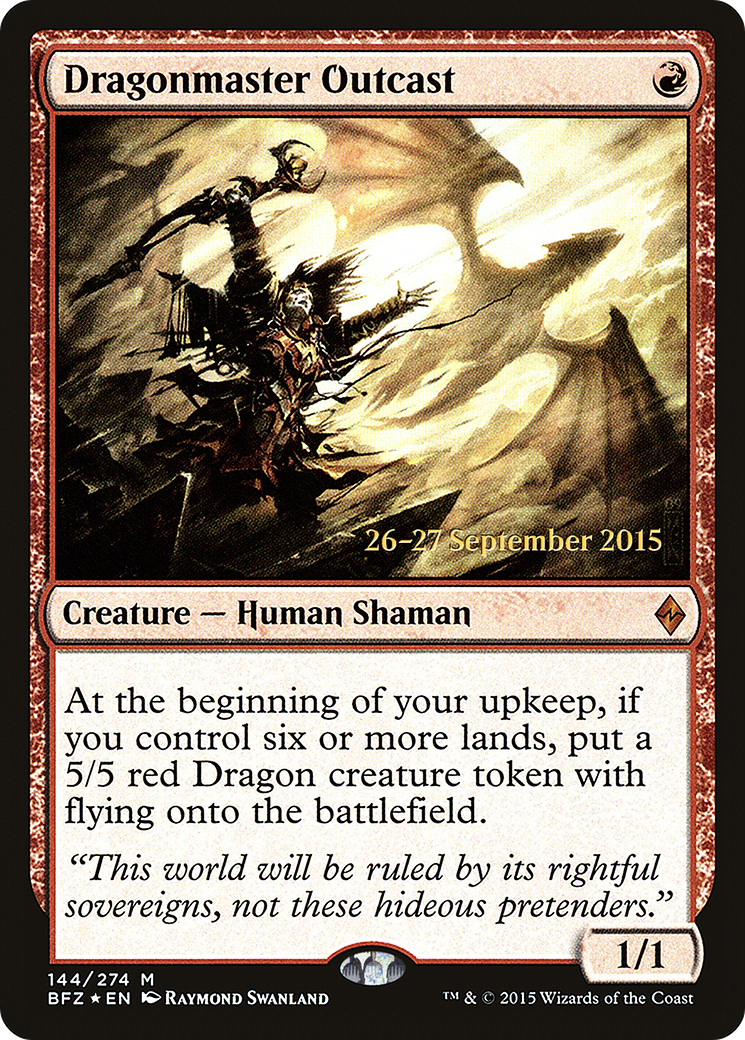 Dragonmaster Outcast (PRE-144) - Battle for Zendikar Promos Foil